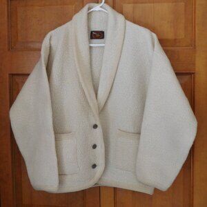 Alps women's boiled wool cardigan/jacket cream colored size L